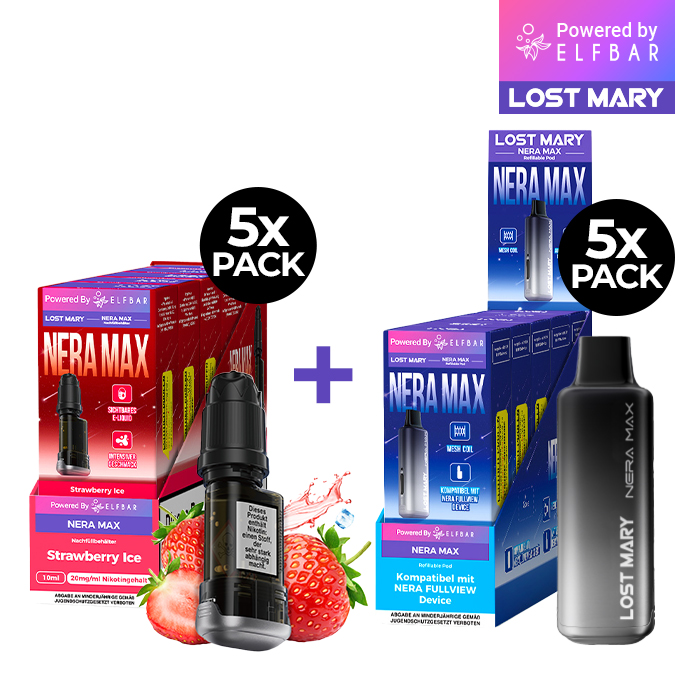 5x Lost Mary Nera 15K Refillcontainer Geschmack: Strawberry Ice  + 5 x Refillable Pod