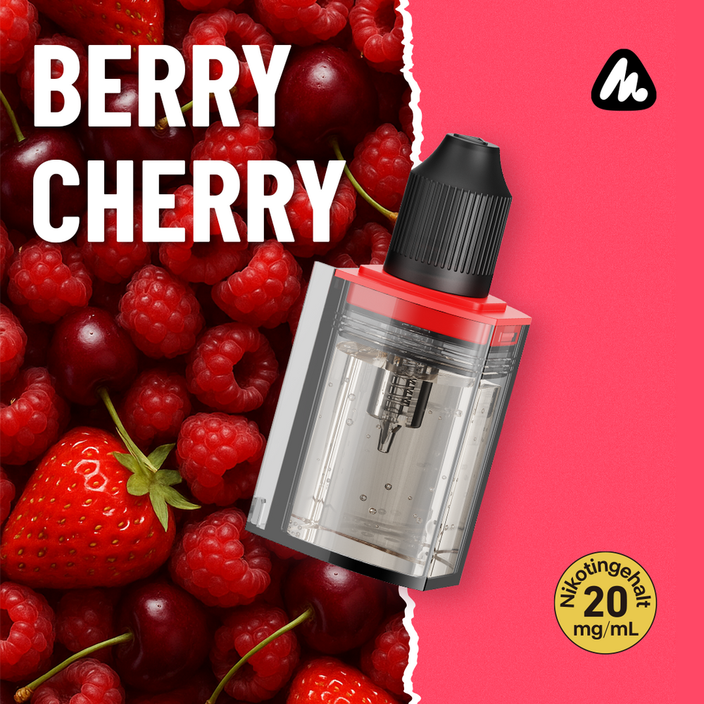 5x Mevol S Refill Container - Berry Cherry - 20mg/ml - 10ml