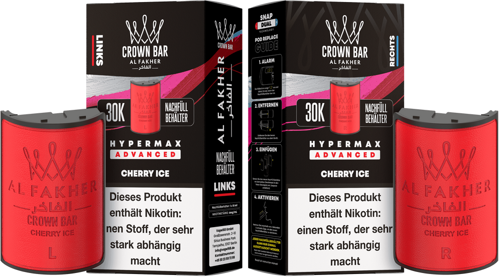 10x Al Fakher Hypermax 30K Pods - Alle Sorten - 6mg Nikotingehalt (5 Linke + 5 Rechte)