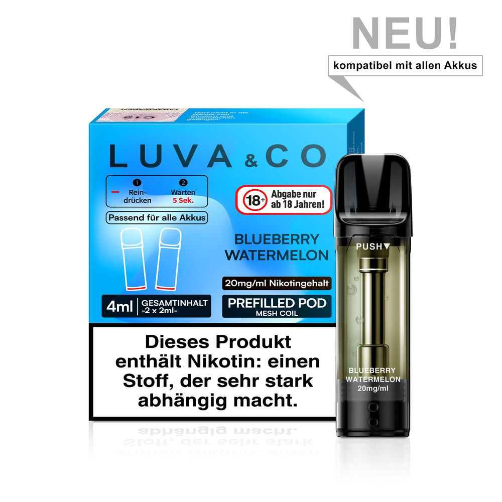 10x Luva & Co Pods - Blueberry Watermelon 20mg Nikotin 2er Pack