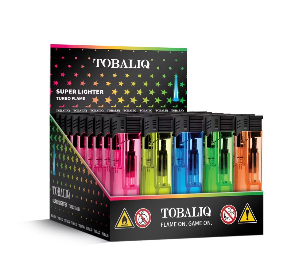 50x Tobaliq Jet Feuerzeug - Super Lighter 2 - nachfüllbar
