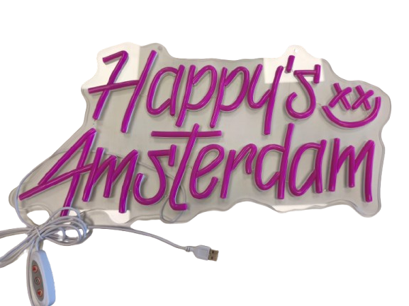 Happys Amsterdam - Pinkes LED Schild
