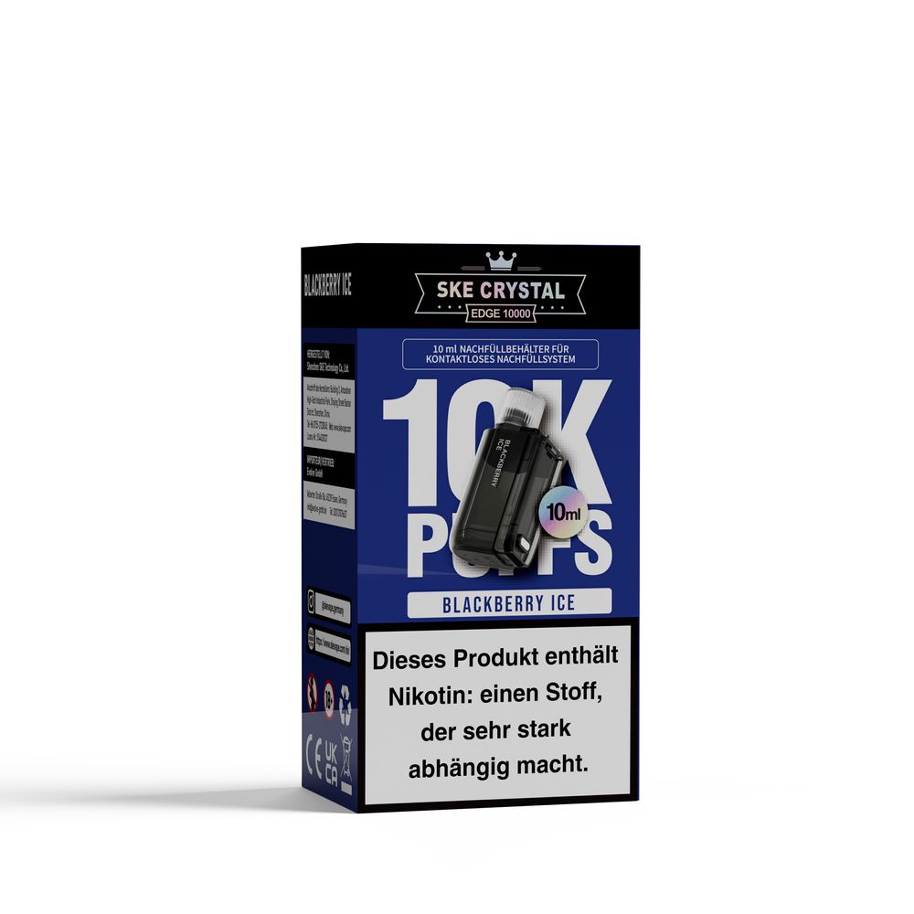 10x SKE Crystal Edge 10K Blackberry Ice - 10ml Pod