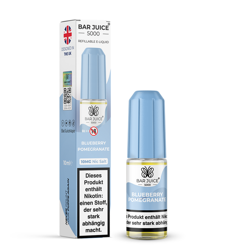10x Bar Juice 5000 Blueberry Pomegranate Nikotinsalz Liquid 10 ml