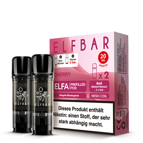 10x ELFBAR ELFA Cherry / Cherry Candy 20mg Nikotin 2er Pack