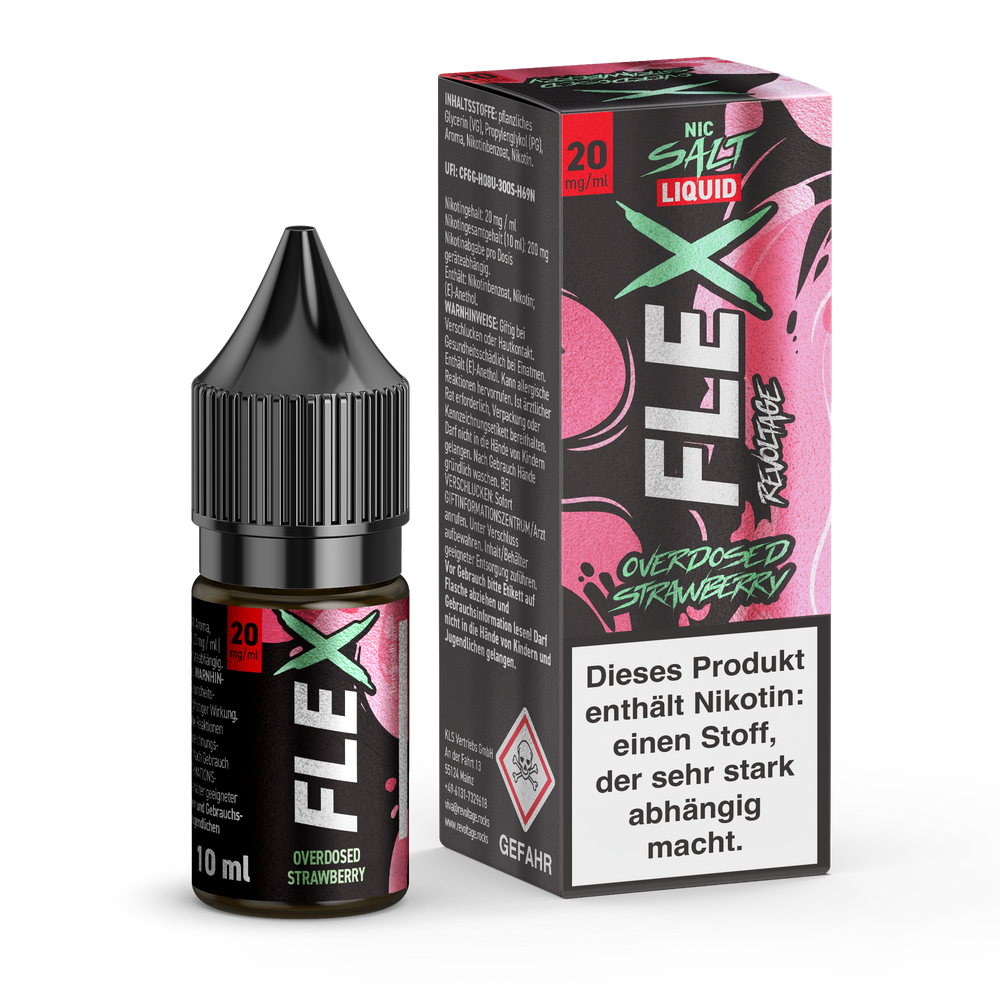 15x Revoltage Flex Overdosed - Strawberry - Nikotinsalz Liquid