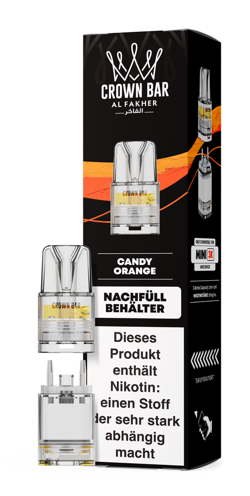10x Al Fakher Mini 3K Pod - Candy Orange - 20mg Nikotingehalt