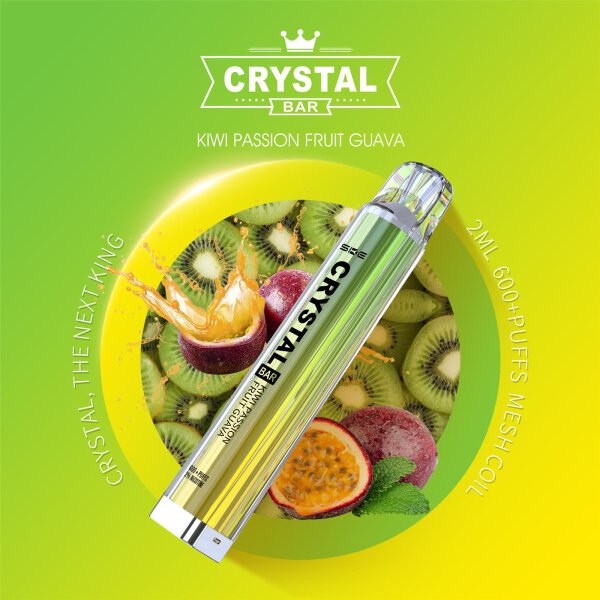 10 x SKE Crystal Bar 600 Kiwi Passionfruit Guava 2% Nikotin