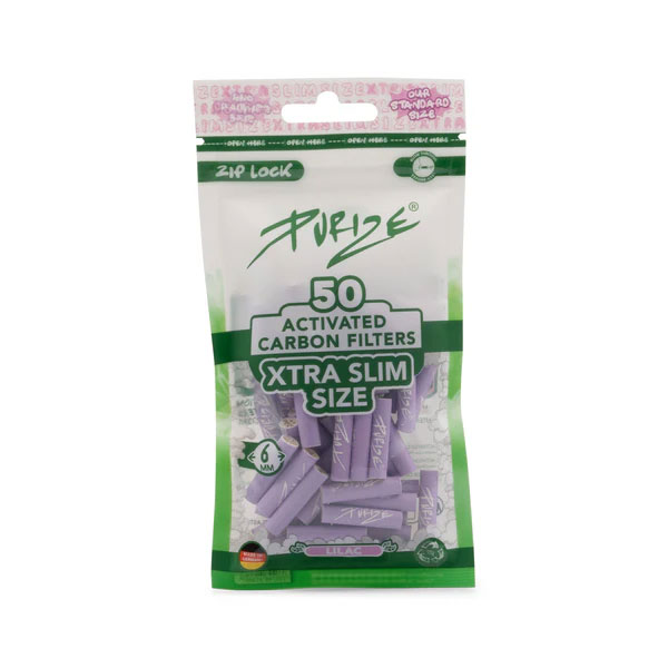 20x Purize Aktivkohlefilter XTRA Slim - Size 5,9mm - Flieder - 50 Stück