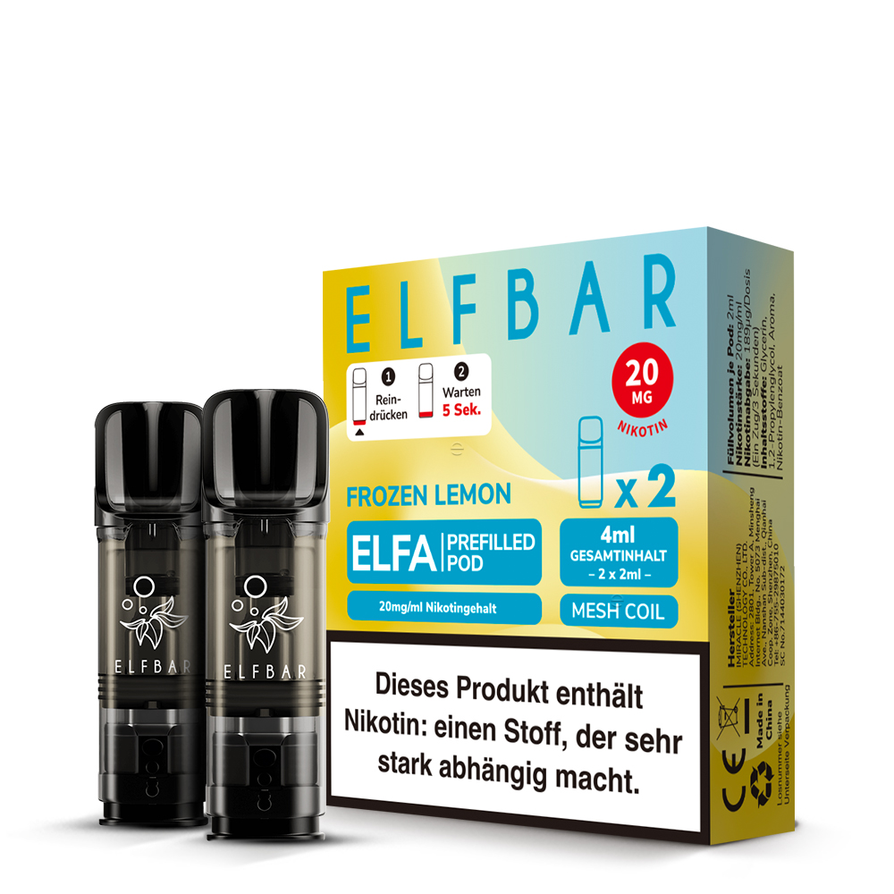 10x ELFBAR ELFA Frozen Lemon 20mg Nikotin 2er Pack