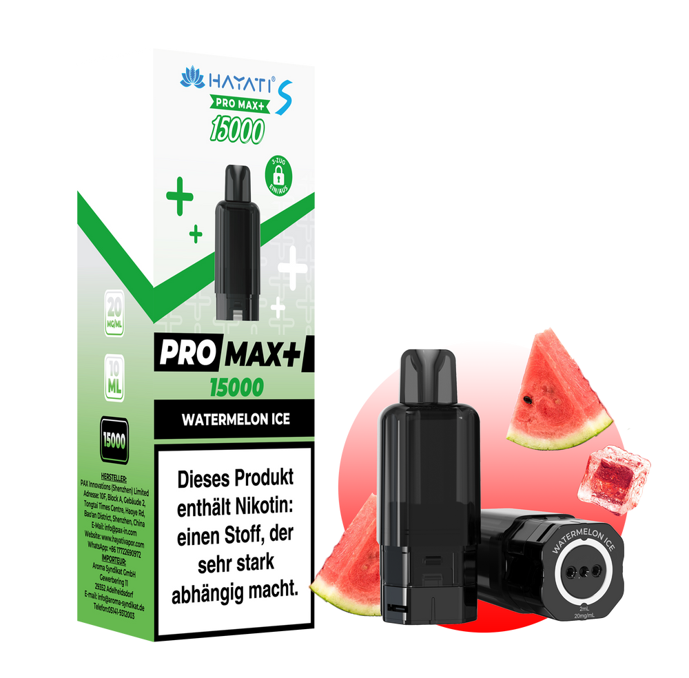 5x Hayati Pro Max+ 15K Pod Watermelon Ice + 5x Leer Pod 0ml