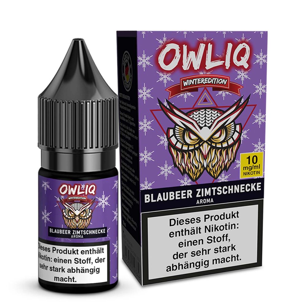 10x OWLIQ Nikotinsalz Liquid - Blaubeere Glühwein - 10ml