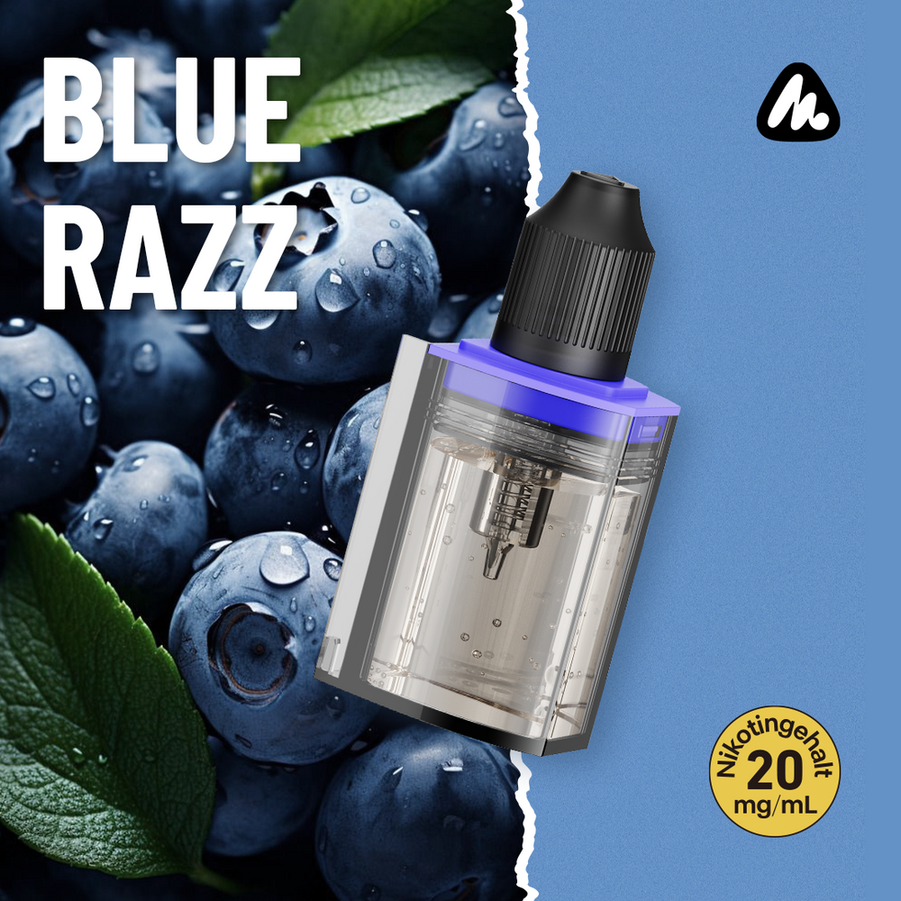 5x Mevol S Refill Container - Blue Razz - 20mg/ml - 10ml