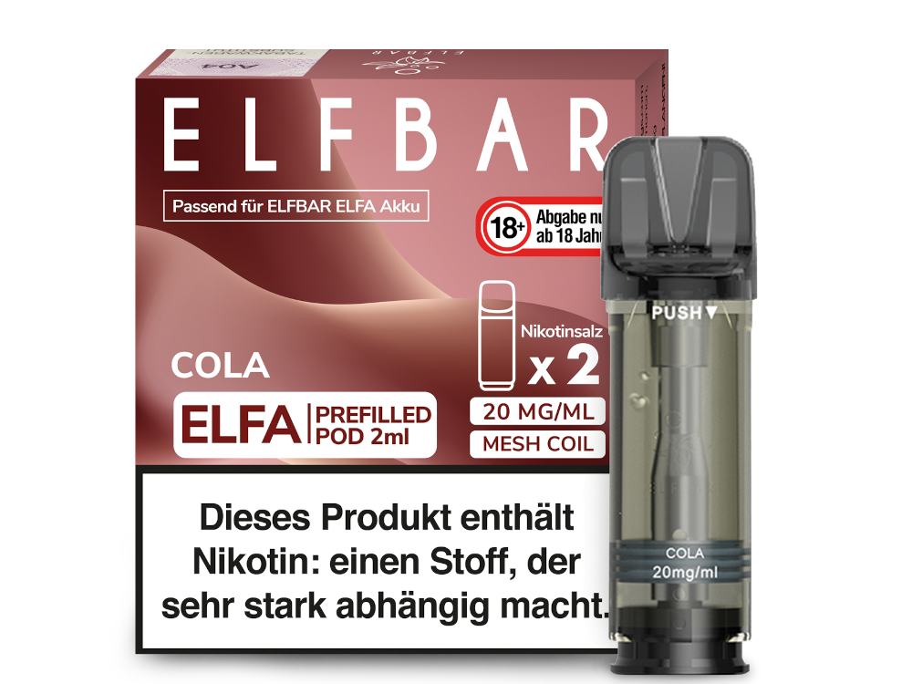 10x ELFBAR ELFA Cola 20mg Nikotin 2er Pack