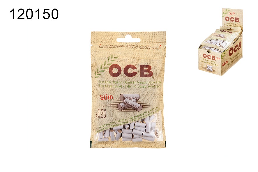 10x OCB Drehfilter Organic Slim 6mm, Beutel á 120 Filter