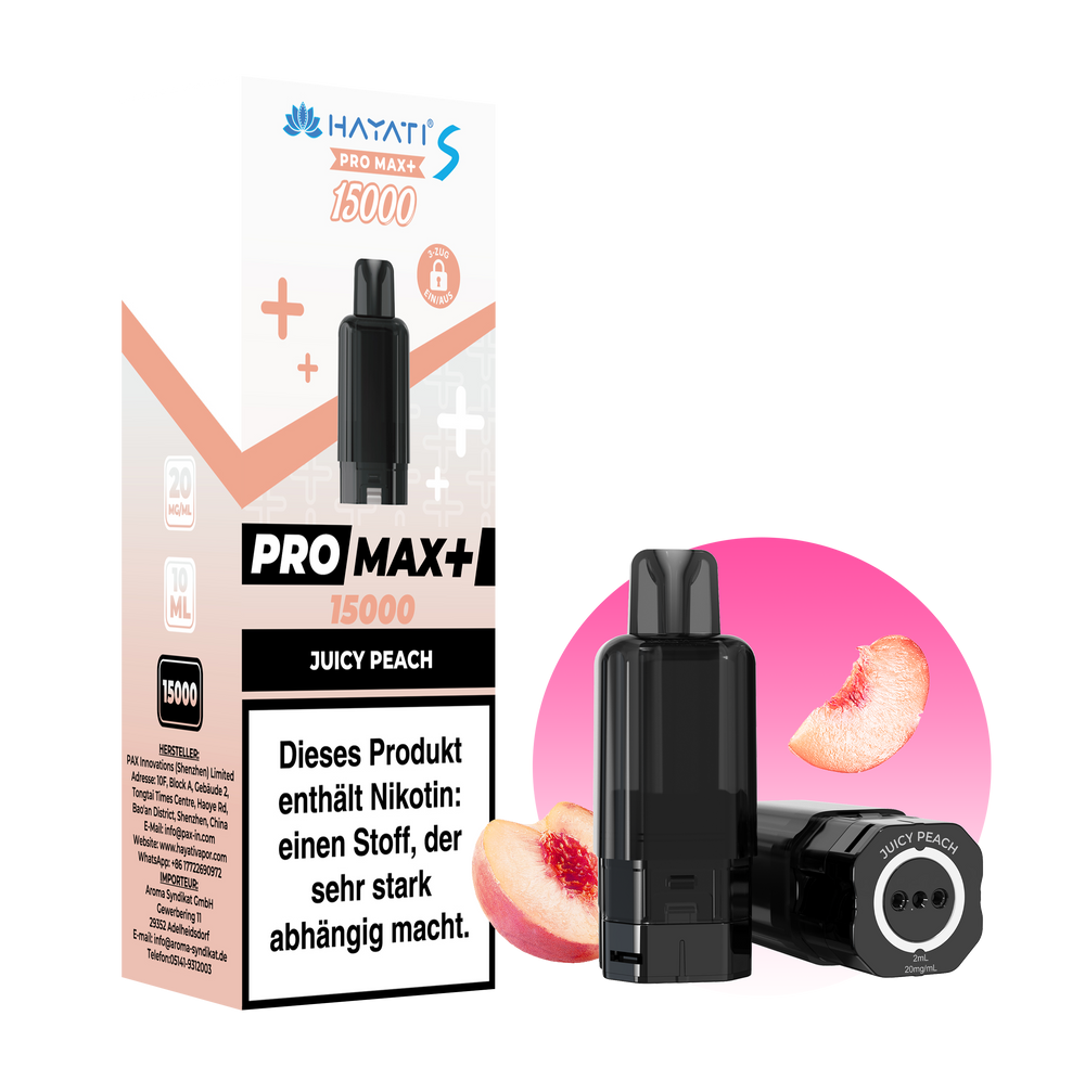 5x Hayati Pro Max+ 15K Pod Juicy Peach + 5x Leer Pod 0ml