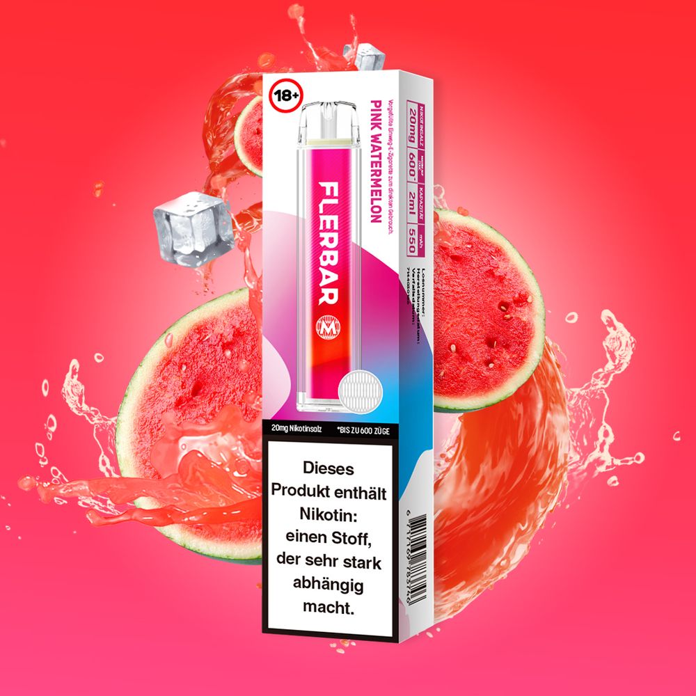 10 x Flerbar M - Pink Watermelon 20mg Nikotin