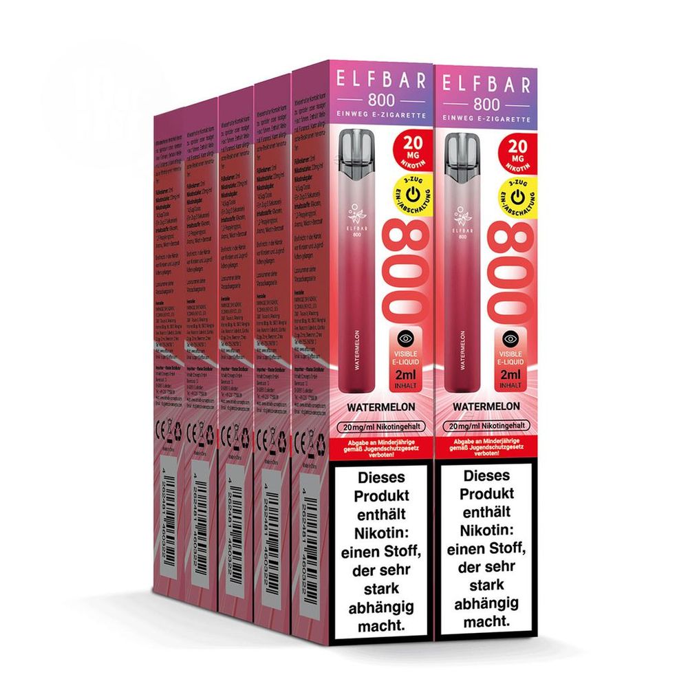 10x ELFBAR 800 Watermelon 20mg Nikotin