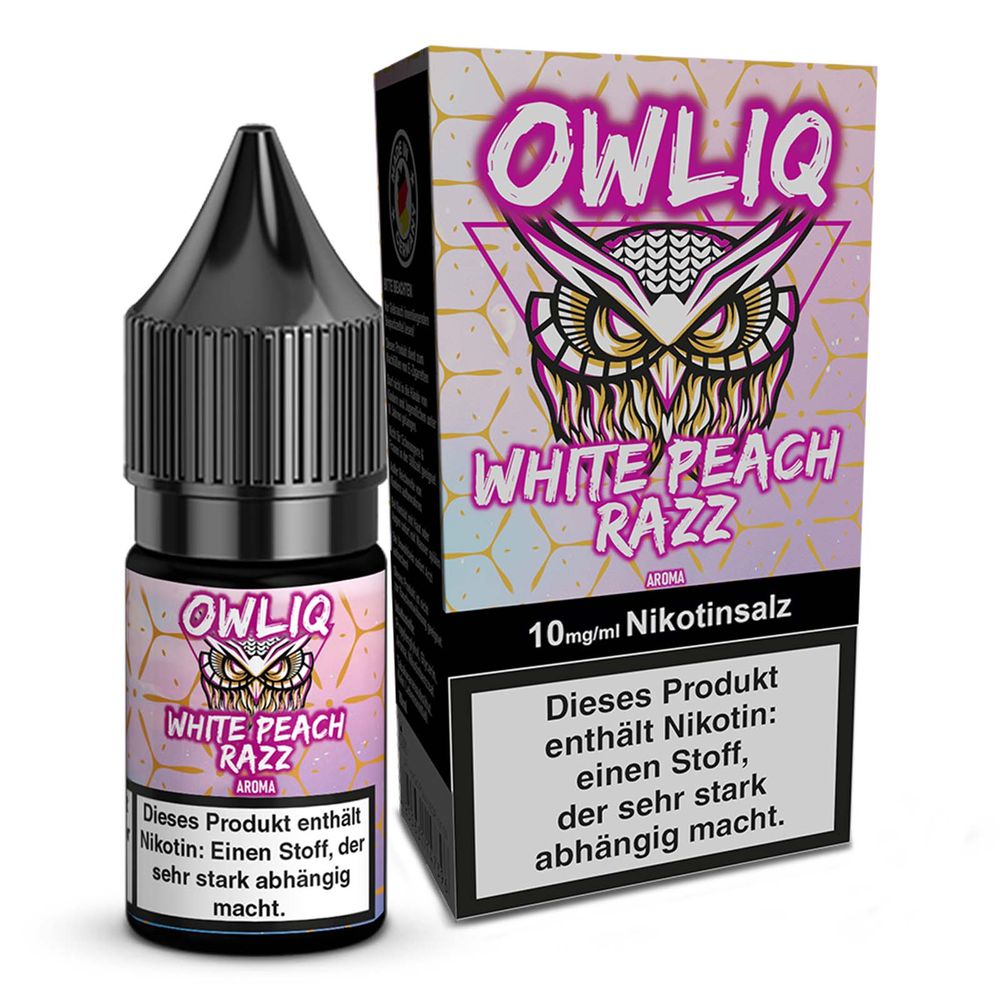 10x OWLIQ Nikotinsalz Liquid - White Peach Razz - 10ml
