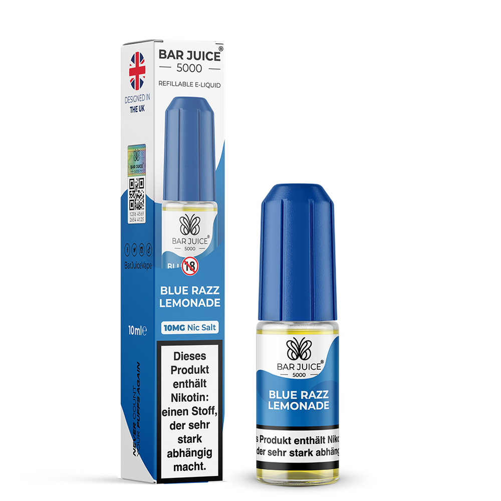 10x Bar Juice 5000 Blue Razz Lemonade Nikotinsalz Liquid 10 ml