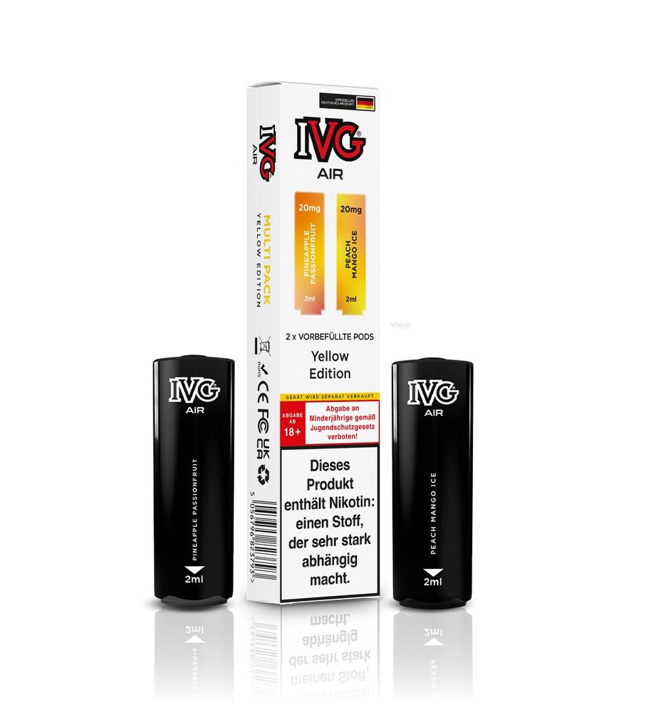 10x IVG Air 4in1 Pods - Yellow Edition (2er Pack) - 10% Akkuträger Gratis