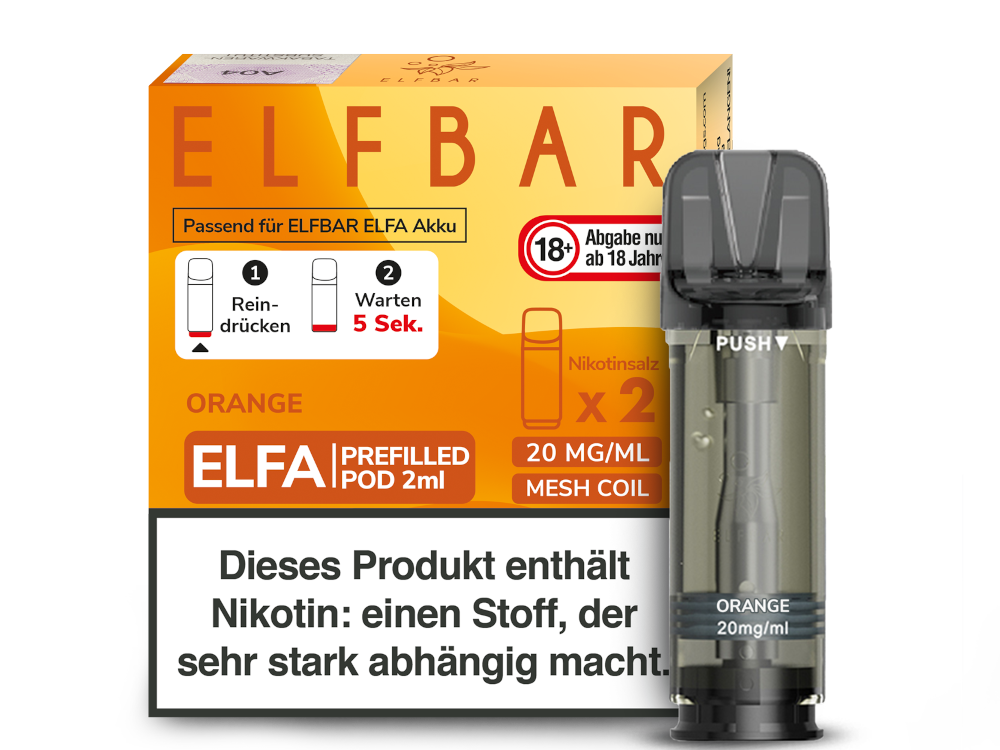 10x ELFBAR ELFA Orange 20mg Nikotin 2er Pack