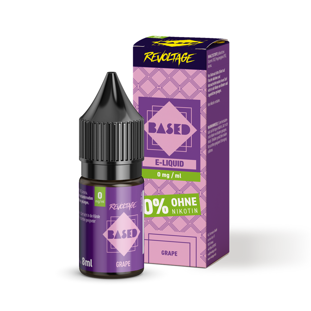 15x Revoltage BASED Liquid - Grape - 8 ml Nikotinsalz Liquid