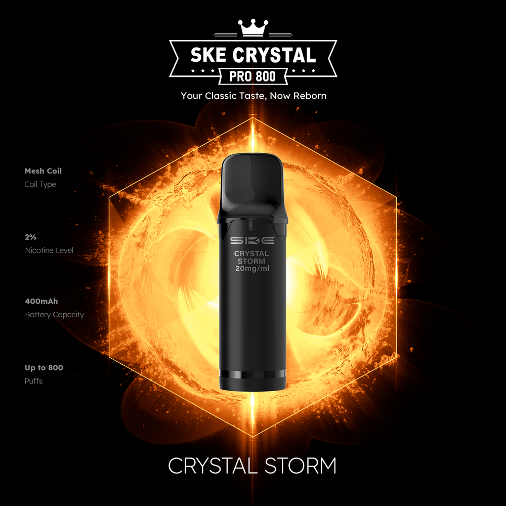 10x SKE Crystal Pro 800 - Crystal Storm - 20mg Nikotingehalt