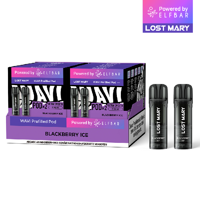 10x Lost Mary WAVI Blackberry Ice 20mg Nikotin 2er Pack (10% Akkuträger gratis)