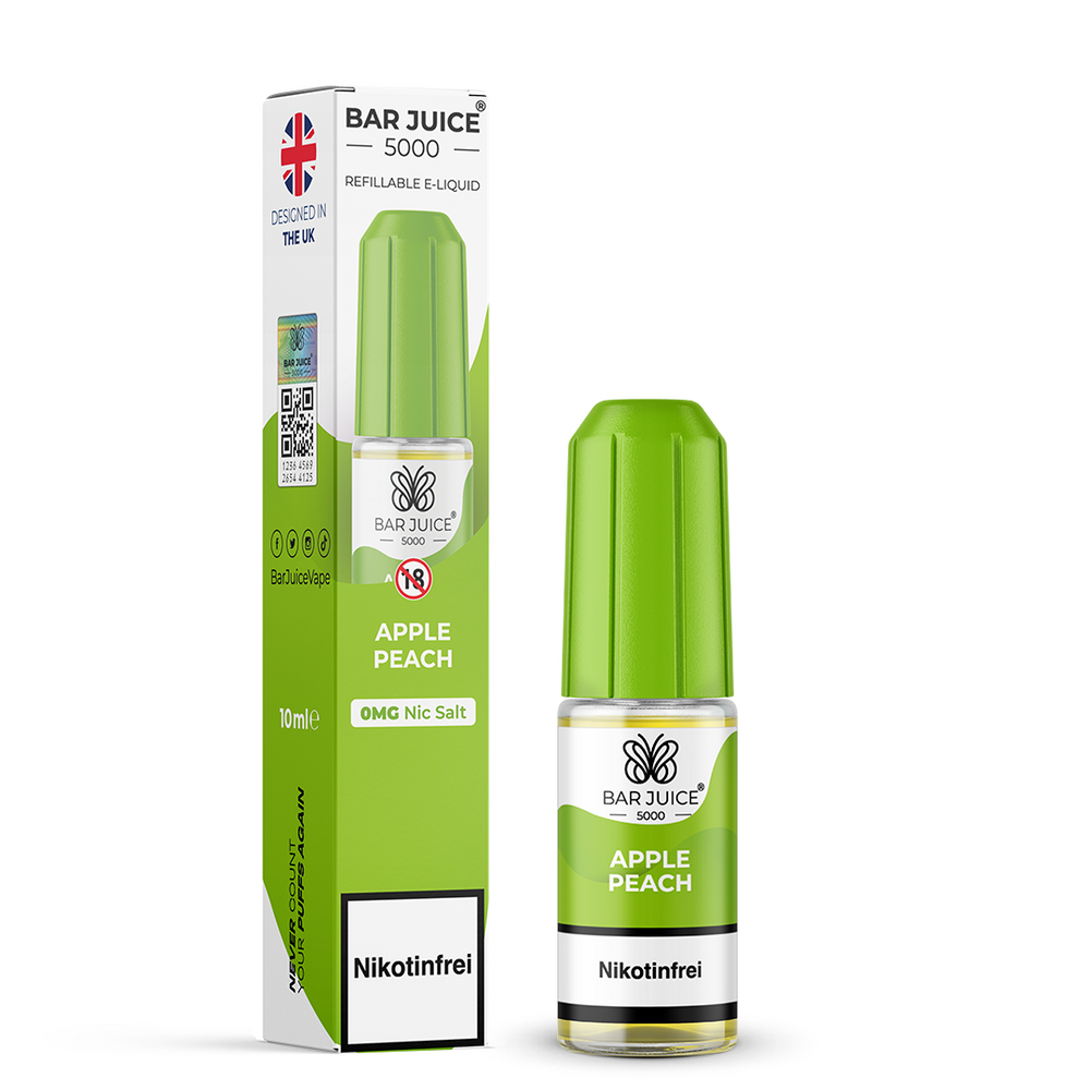 10x Bar Juice 5000 Apple Peach Nikotinsalz Liquid 10 ml