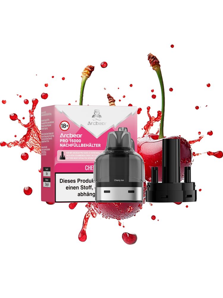 5+5 (0+10ml) Arcbear Pro 15000 Nachfüll-Set - Cherry Ice - 20 mg/ml Nikotingehalt + Leer Pod