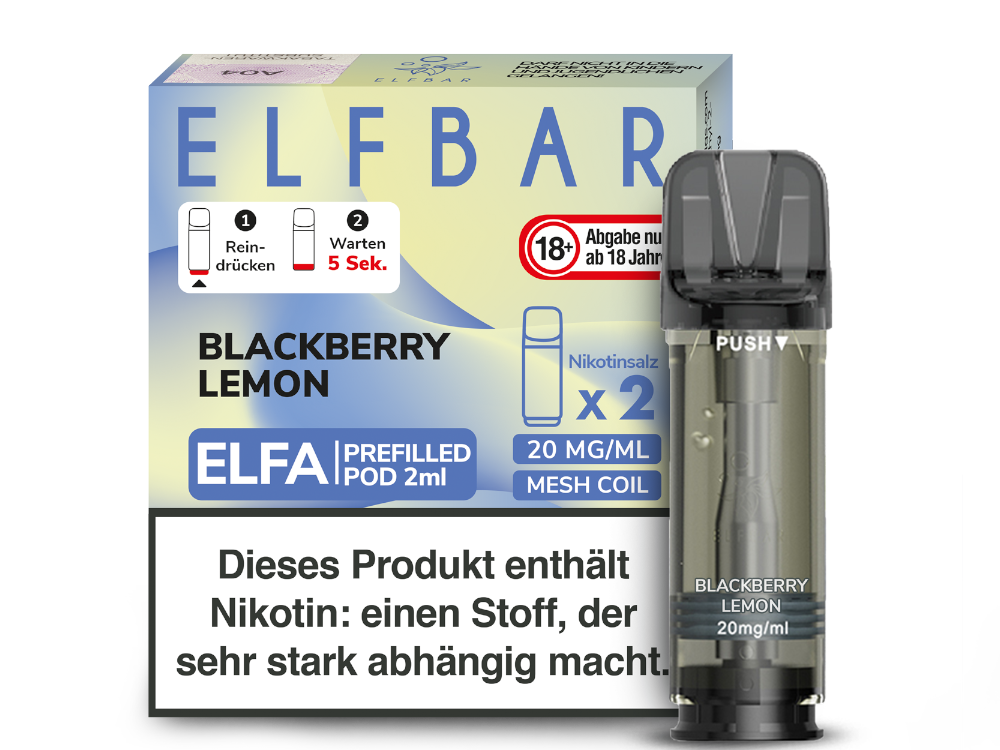 10x ELFBAR ELFA Blackberry Lemon 20mg Nikotin 2er Pack