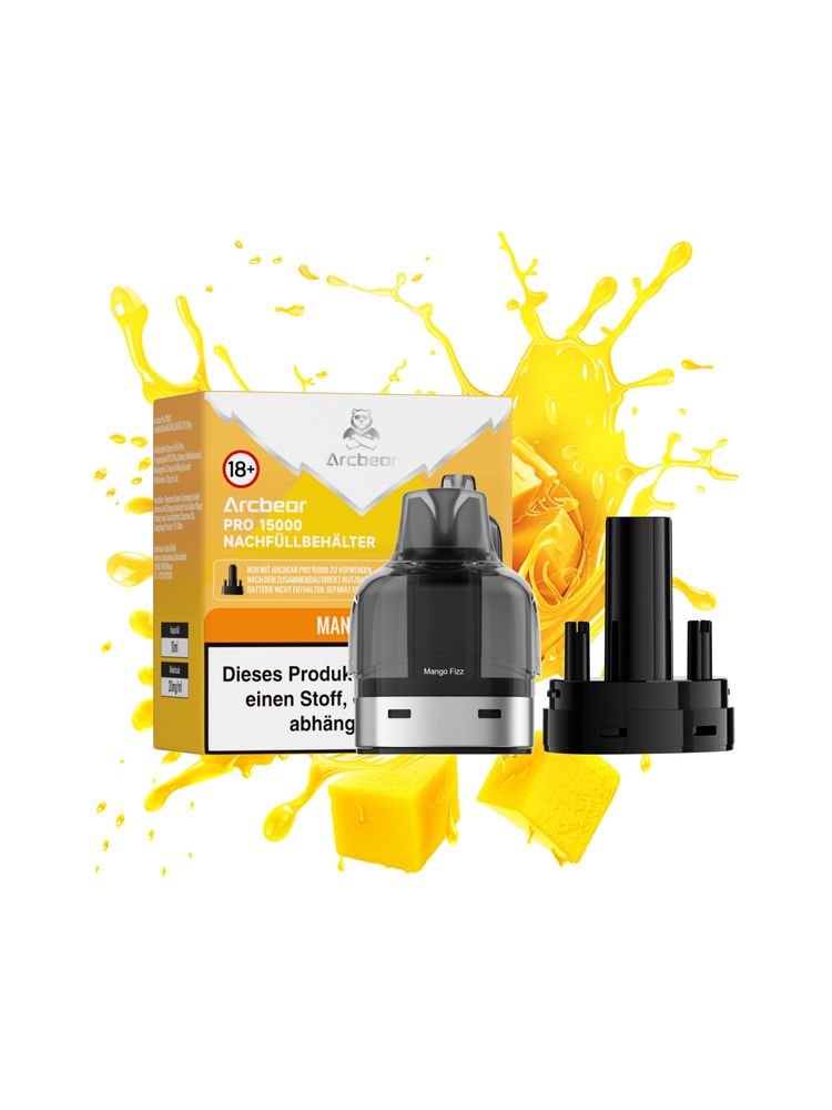 5+5 (0+10ml) Arcbear Pro 15000 Nachfüll-Set - Mango Fizz - 20 mg/ml Nikotingehalt + Leer Pod