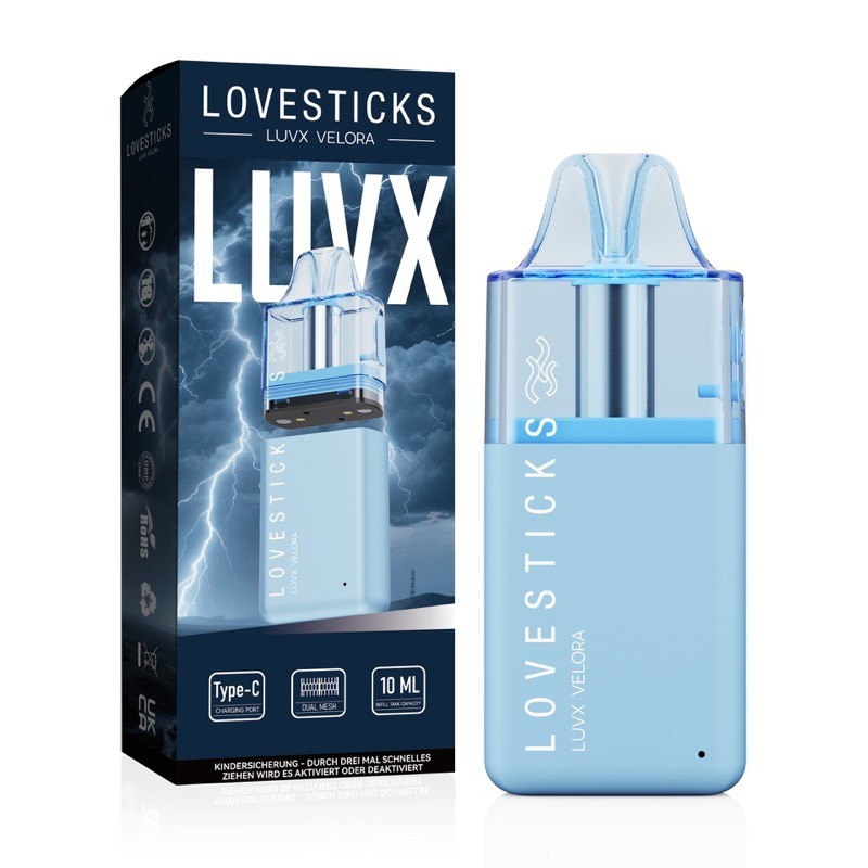10x Lovestick LUVX Velora Pod Kit - 1200 mAh Farbe: Blue