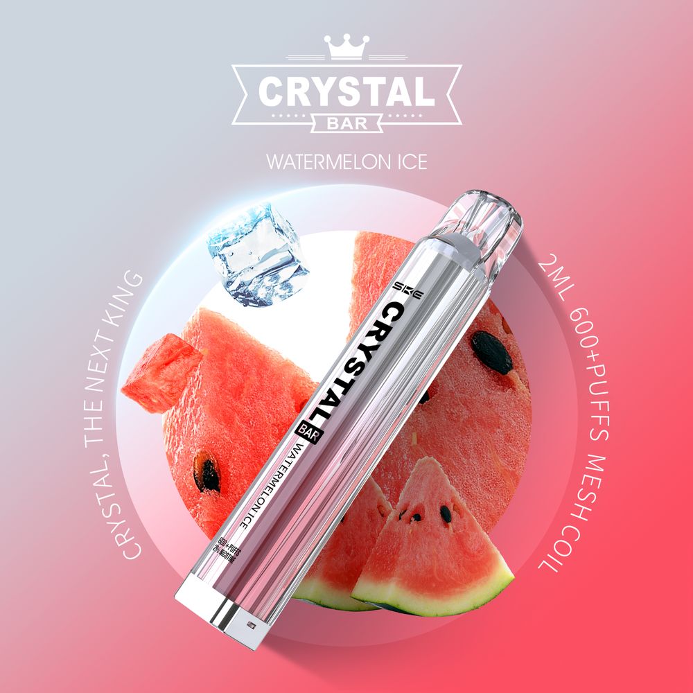 10 x SKE Crystal Bar 600 Watermelon Ice 2% Nikotin