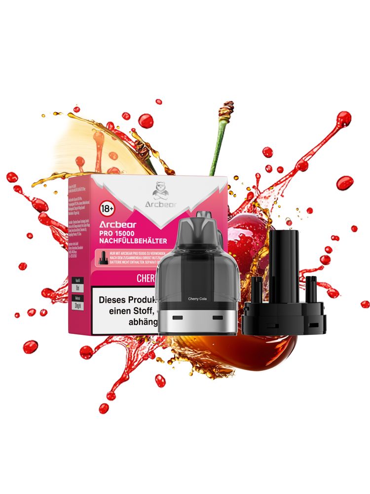 5+5 (0+10ml) Arcbear Pro 15000 Nachfüll-Set - Cherry Cola - 20 mg/ml Nikotingehalt + Leer Pod
