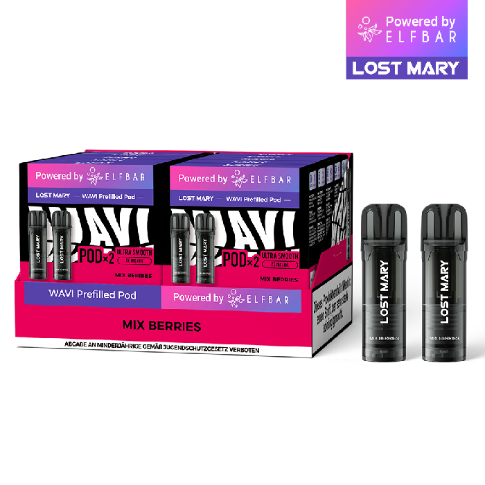 10x Lost Mary WAVI Mix Berries 20mg Nikotin 2er Pack (10% Akkuträger gratis)