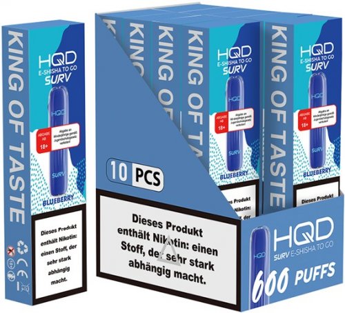 10 x HQD Surv - Blue Razz / Blurry Berry