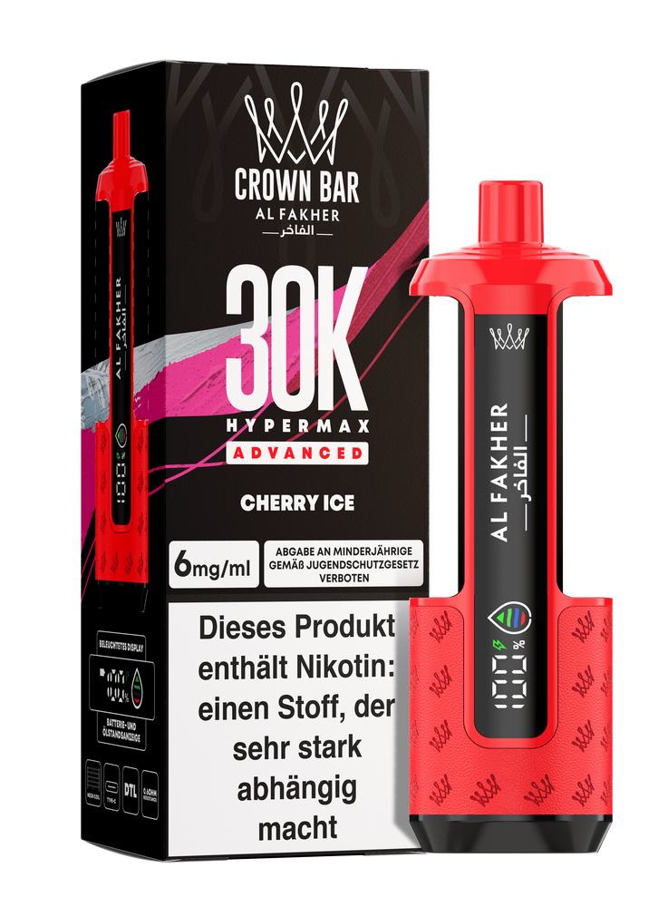 5x Al Fakher Hypermax Advanced 30K - Cherry Ice - 6mg Nikotingehalt