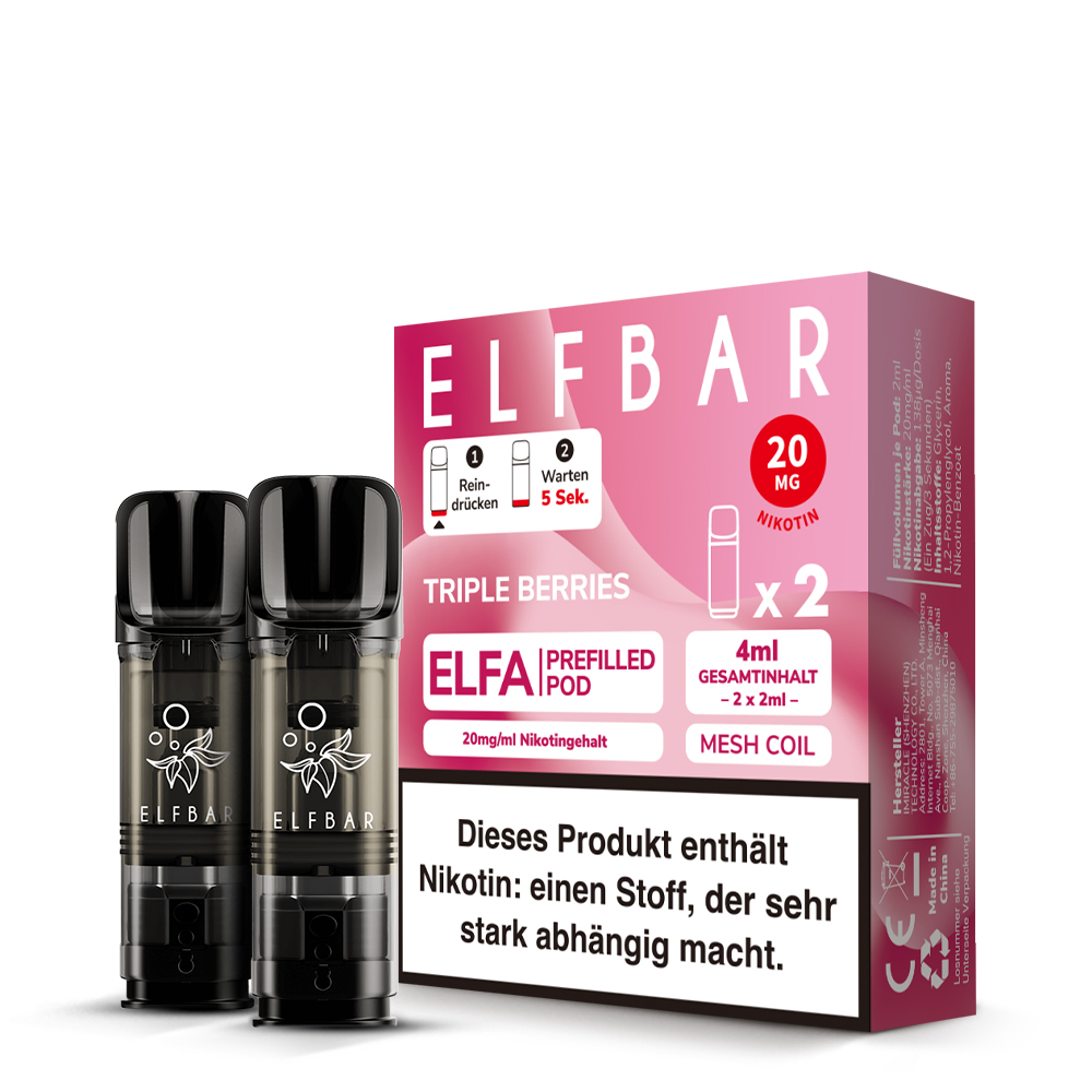 10x ELFBAR ELFA Triple Berries 20mg Nikotin 2er Pack