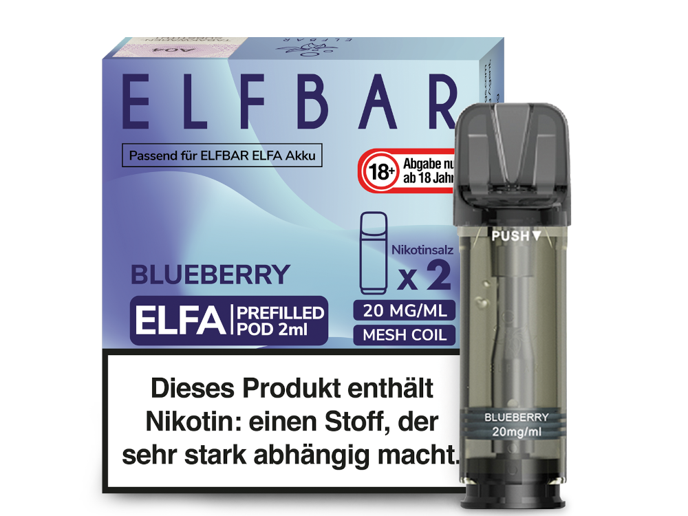 10x ELFBAR ELFA Blueberry 20mg Nikotin 2er Pack