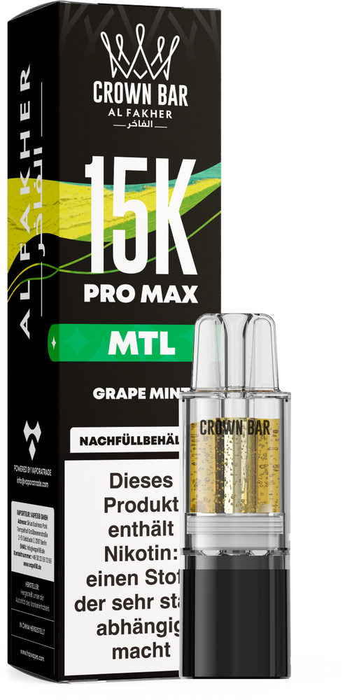 10x Al Fakher 15K PRO MAX Pod - Grape Mint - MTL
