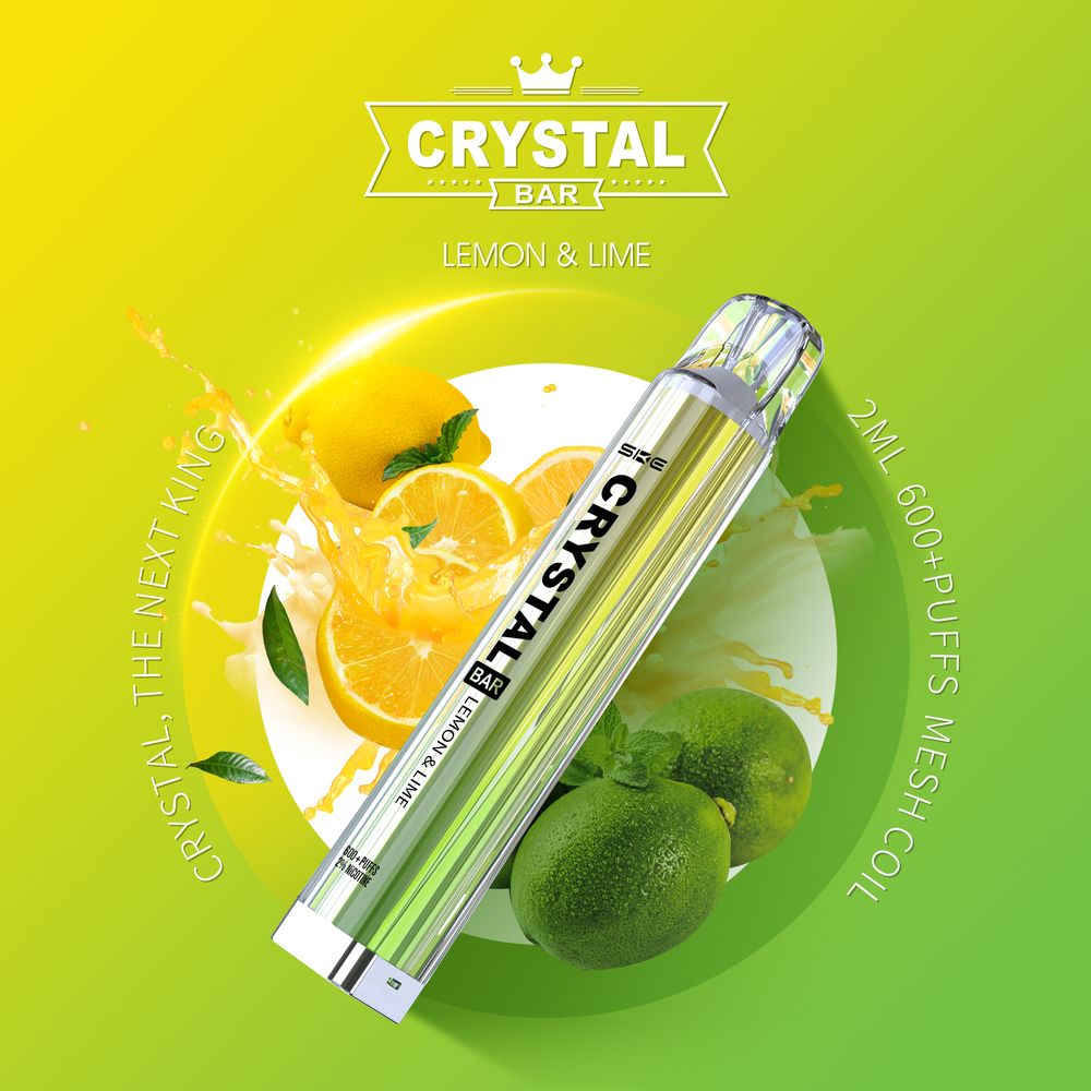 10 x SKE Crystal Bar 600 Lemon Lime 2% Nikotin