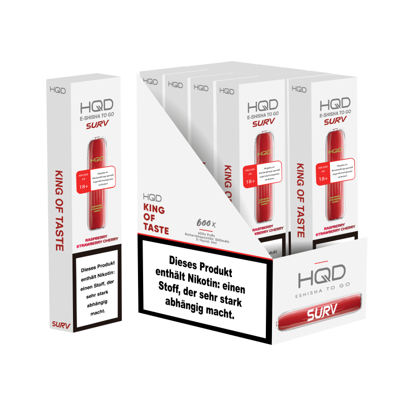 10 x HQD Surv - Raspberry Strawberry Cherry