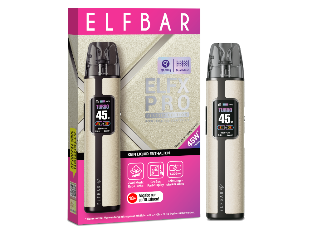 ELFBAR ELFX Pro - Pod Kit - 1200 mAh - Farbe: White