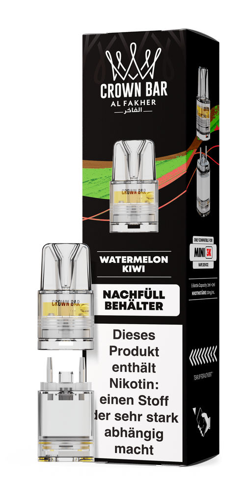 10x Al Fakher Mini 3K Pod - Watermelon Kiwi - 20mg Nikotingehalt