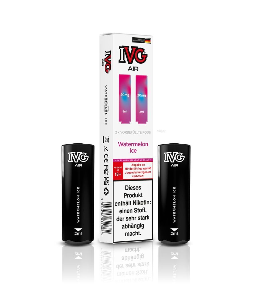 10x IVG Air 4in1 Pods - Watermelon Ice (2er Pack) - 10% Akkuträger Gratis