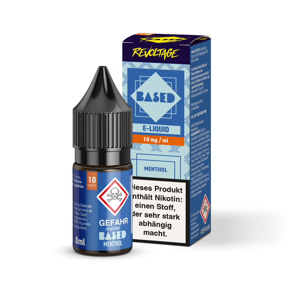 15x Revoltage BASED Liquid - Menthol - 8 ml Nikotinsalz Liquid