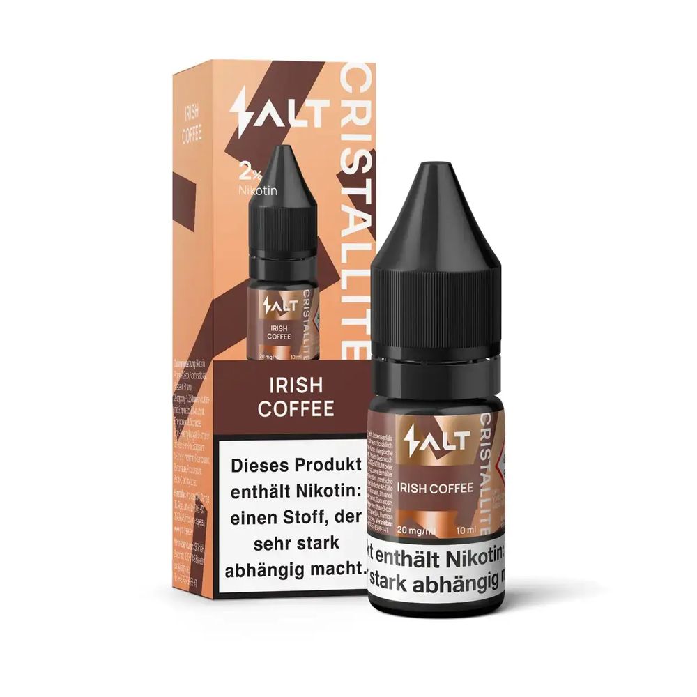 10x Salt Cristallite Liquid 10ml - Irish Coffee - 20mg/ml Nikotinstärke
