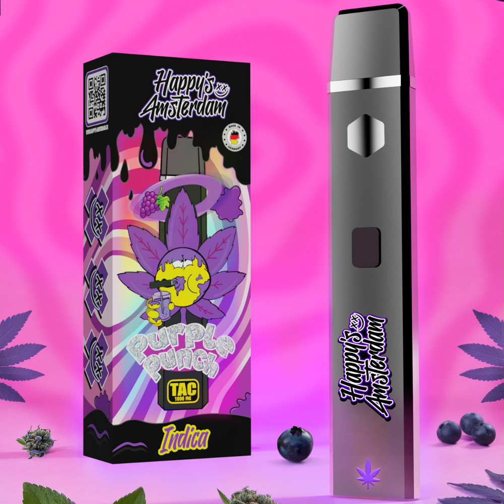 10x Happy's Amsterdam - TAC Einweg Vape - Purple Punch